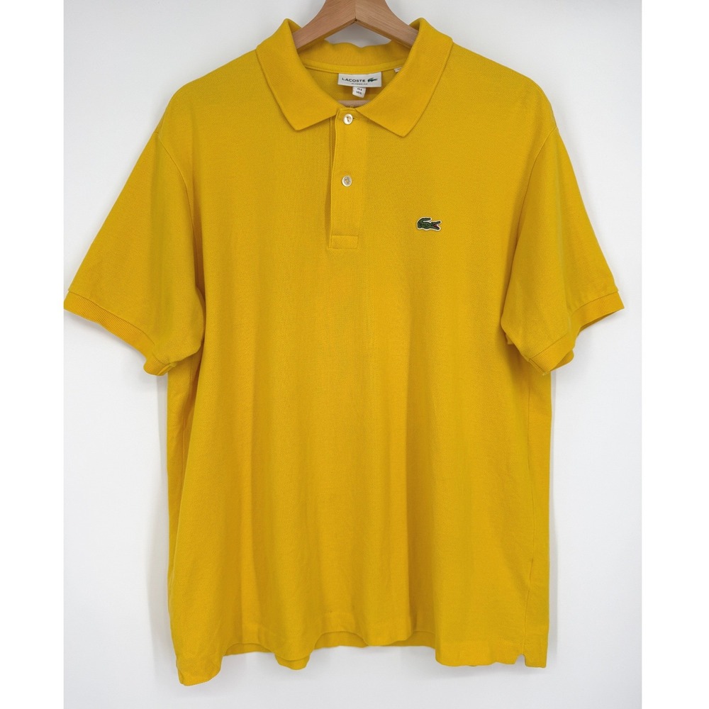 Lacoste Classic Fit Men's Yellow Short Sleeve Polo XL Cotton Preppy